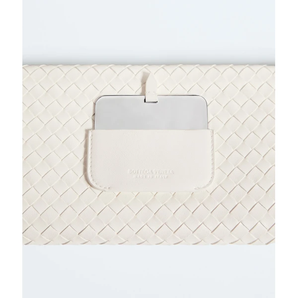 Khaite Women's Serata Clutch in Alabaster - Ivory Clutch Bags - The Lotus Tote Bag - Shop at Luxury Shoes 