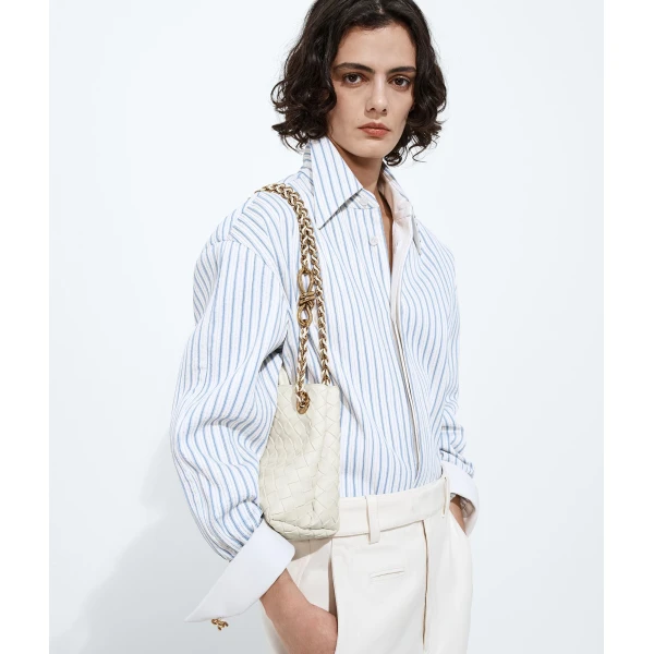 Khaite Women's Small Andiamo Chain in Alabaster - Ivory Shoulder & Crossbody Bags - The Lotus Tote Bag - Shop at Luxury Shoes 