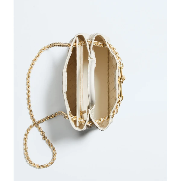 Khaite Women's Small Andiamo Chain in Alabaster - Ivory Shoulder & Crossbody Bags - The Lotus Tote Bag - Shop at Luxury Shoes 