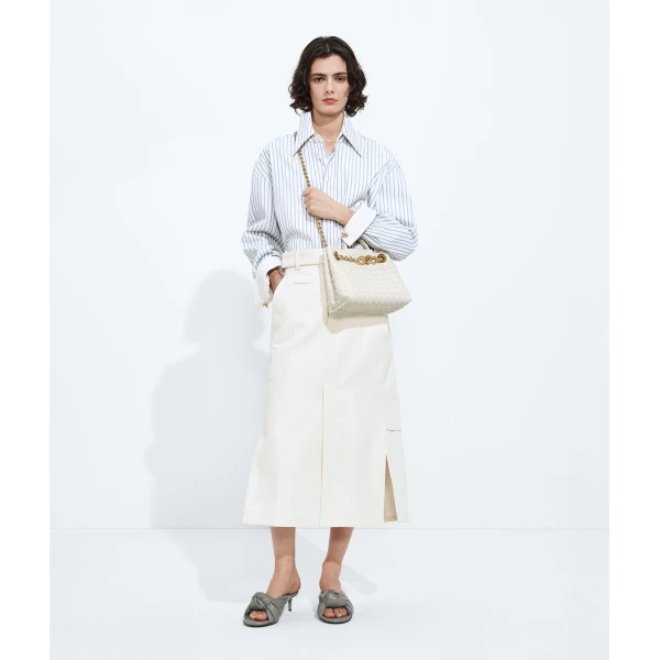 Khaite Women's Small Andiamo Chain in Alabaster - Ivory Shoulder & Crossbody Bags - The Lotus Tote Bag - Shop at Luxury Shoes 