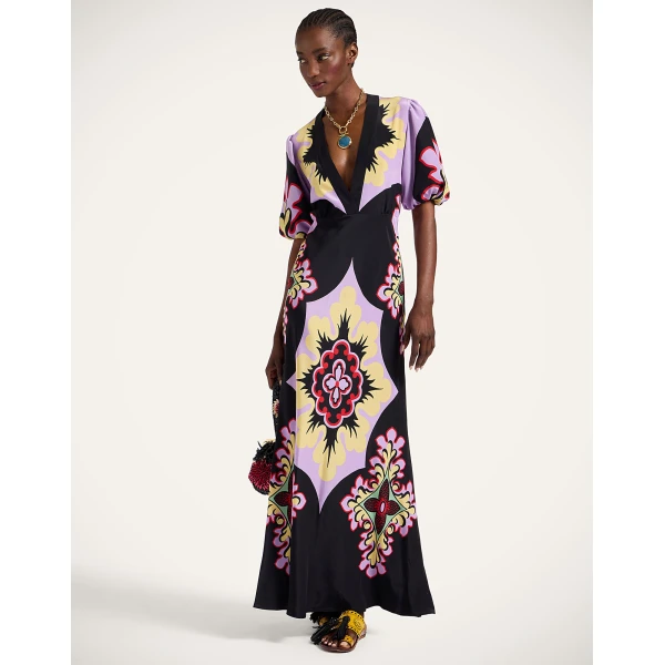 La DoubleJ Angelica Dress Corsage Placée Ivory in Envers Satin - Dresses - Milanese Maximalist Fashion at Luxury Shoes 
