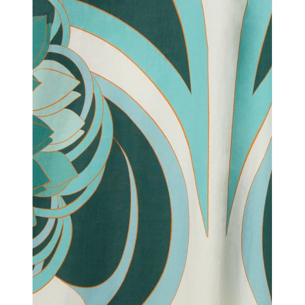 La DoubleJ Artemis Dress Blooming Tulip Placée Dark Green in Cotton Poplin - Dresses - Milanese Maximalist Fashion at Luxury Shoes 