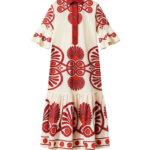 La DoubleJ Artemis Dress Medallion Placée Cream in Cotton Poplin - Dresses - Milanese Maximalist Fashion at Luxury Shoes 