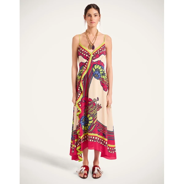 La DoubleJ Aura Dress Solid Ecru in Cotton Plumetis Lace - Dresses - Milanese Maximalist Fashion at Luxury Shoes 