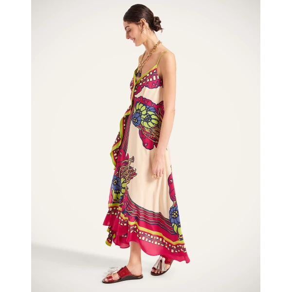 La DoubleJ Aura Dress Solid Ecru in Cotton Plumetis Lace - Dresses - Milanese Maximalist Fashion at Luxury Shoes 