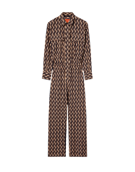 La DoubleJ Aviator Jumpsuit Pesciolini Blue in Summer Poplin -  - Milanese Maximalist Fashion at Luxury Shoes 