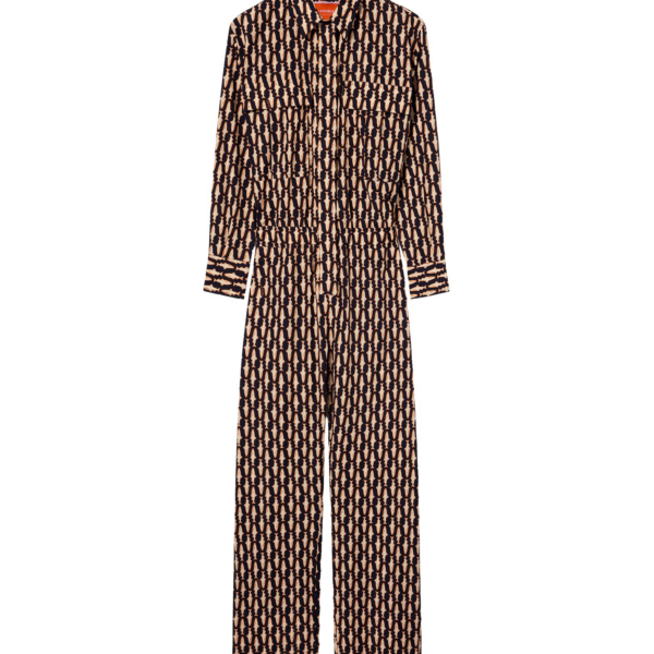 La DoubleJ Aviator Jumpsuit Pesciolini Blue in Summer Poplin