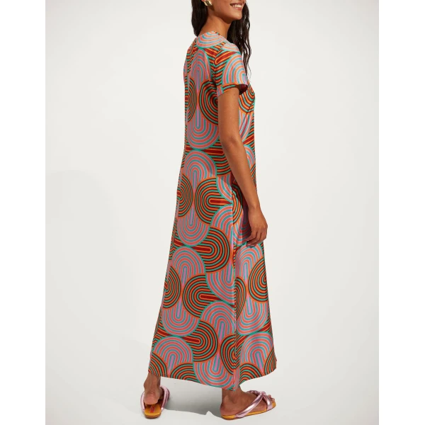 La DoubleJ Chemise Swing Dress Florence Placée Ivory in Silk Twill - Dresses - Milanese Maximalist Fashion at Luxury Shoes 