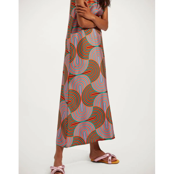 La DoubleJ Chemise Swing Dress Florence Placée Ivory in Silk Twill - Dresses - Milanese Maximalist Fashion at Luxury Shoes 