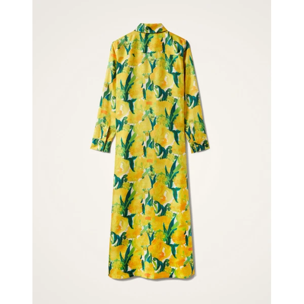 La DoubleJ Chemise Swing Dress Zesty Yellow in Silk Twill - Dresses - Milanese Maximalist Fashion at Luxury Shoes 