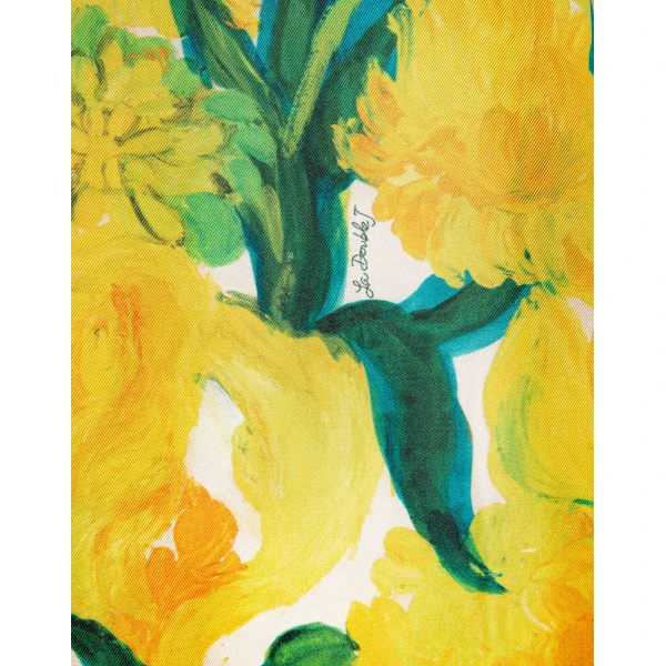 La DoubleJ Chemise Swing Dress Zesty Yellow in Silk Twill - Dresses - Milanese Maximalist Fashion at Luxury Shoes 
