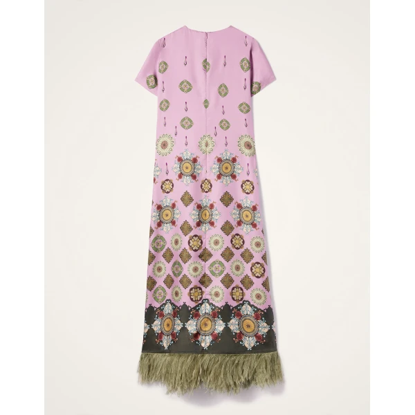 La DoubleJ Cherie Scarf Dress Bounty Placée Navy in Crepe De Chine - Dresses - Milanese Maximalist Fashion at Luxury Shoes 
