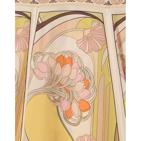 La DoubleJ Cherie Scarf Dress Tulip Placée Pale Pink in Crepe De Chine - Dresses - Milanese Maximalist Fashion at Luxury Shoes 