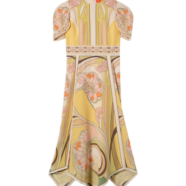 La DoubleJ Cherie Scarf Dress Tulip Placée Pale Pink in Crepe De Chine