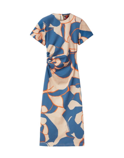 La DoubleJ Chevron Mini Dress Multicolor Pink & Red in Knit Chevron - Dresses - Milanese Maximalist Fashion at Luxury Shoes 