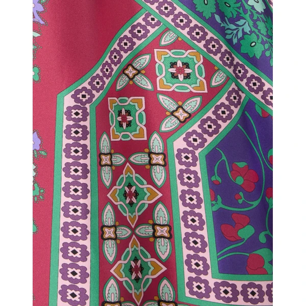 La DoubleJ Chignon Dress Queen Peony Placée Red in Techno Crepe de Chine - Dresses - Milanese Maximalist Fashion at Luxury Shoes 