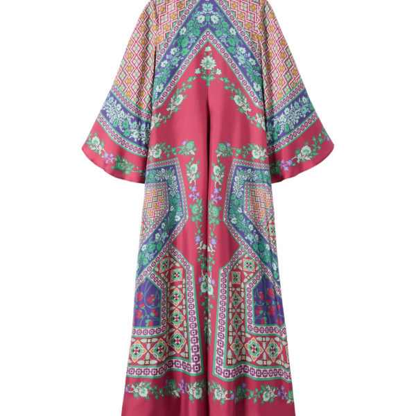 La DoubleJ Chignon Dress Queen Peony Placée Red in Techno Crepe de Chine