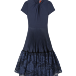 La DoubleJ Chignon Dress Solid Midnight Blue in Techno Voile - Dresses - Milanese Maximalist Fashion at Luxury Shoes 