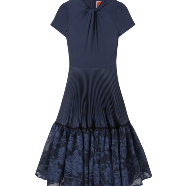 La DoubleJ Chignon Dress Solid Midnight Blue in Techno Voile