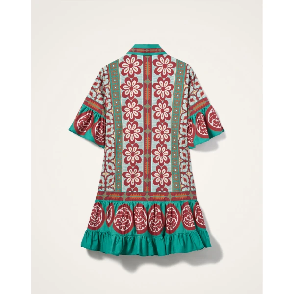 La DoubleJ Choux Dress Pagoda Placée Rust in Cotton Poplin - Dresses - Milanese Maximalist Fashion at Luxury Shoes 