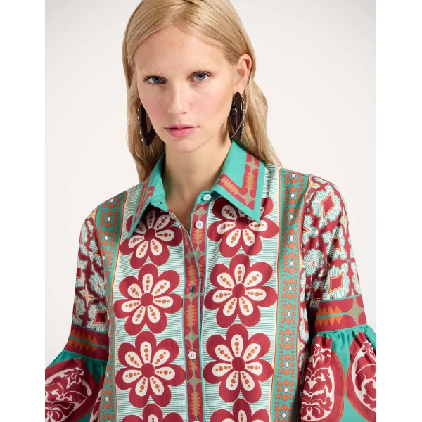 La DoubleJ Choux Dress Pagoda Placée Rust in Cotton Poplin - Dresses - Milanese Maximalist Fashion at Luxury Shoes 