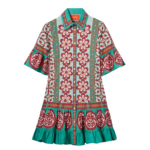 La DoubleJ Choux Dress Pagoda Placée Rust in Cotton Poplin - Dresses - Milanese Maximalist Fashion at Luxury Shoes 