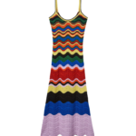 La DoubleJ Eight Counts Mini Dress Color Block Green & Pink in Cotton Viscose Blend - Dresses - Milanese Maximalist Fashion at Luxury Shoes 