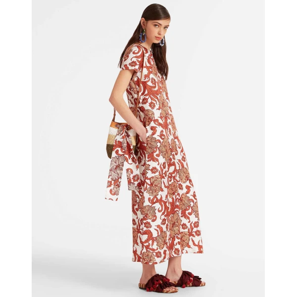 La DoubleJ Eve Midi Dress Sylph Khaki in Crepe Marocain - Dresses - Milanese Maximalist Fashion at Luxury Shoes 