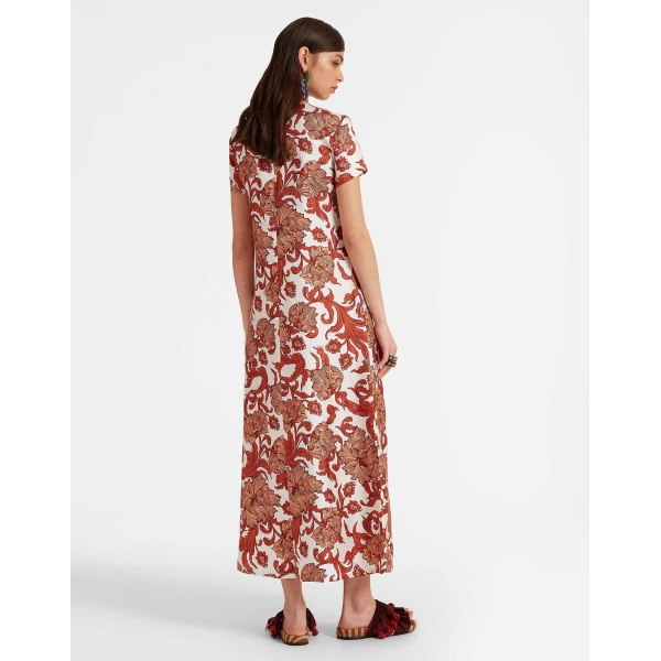 La DoubleJ Eve Midi Dress Sylph Khaki in Crepe Marocain - Dresses - Milanese Maximalist Fashion at Luxury Shoes 