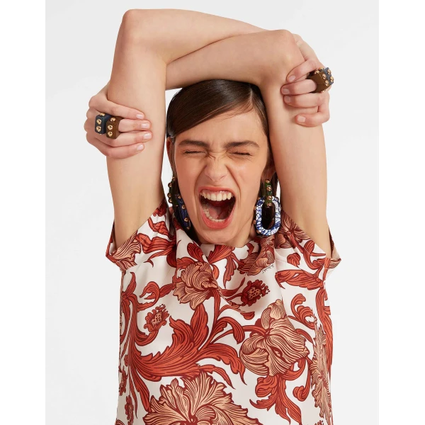 La DoubleJ Eve Midi Dress Sylph Khaki in Crepe Marocain - Dresses - Milanese Maximalist Fashion at Luxury Shoes 