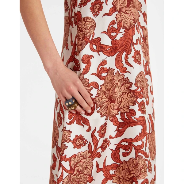 La DoubleJ Eve Midi Dress Sylph Khaki in Crepe Marocain - Dresses - Milanese Maximalist Fashion at Luxury Shoes 