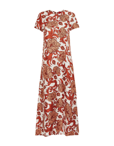 La DoubleJ Eve Midi Dress Sylph Khaki in Crepe Marocain - Dresses - Milanese Maximalist Fashion at Luxury Shoes 