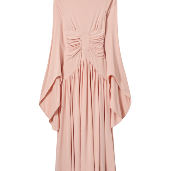 La DoubleJ Foyer Dress Queen Peony Blue in Crepe De Chine