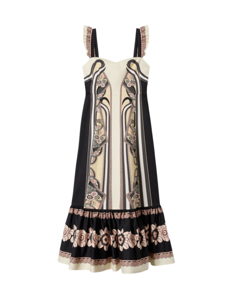 La DoubleJ Gingerbread Dress Ambrosia Placée Pale Pink in Flat Cotton Stretch - Dresses - Milanese Maximalist Fashion at Luxury Shoes 