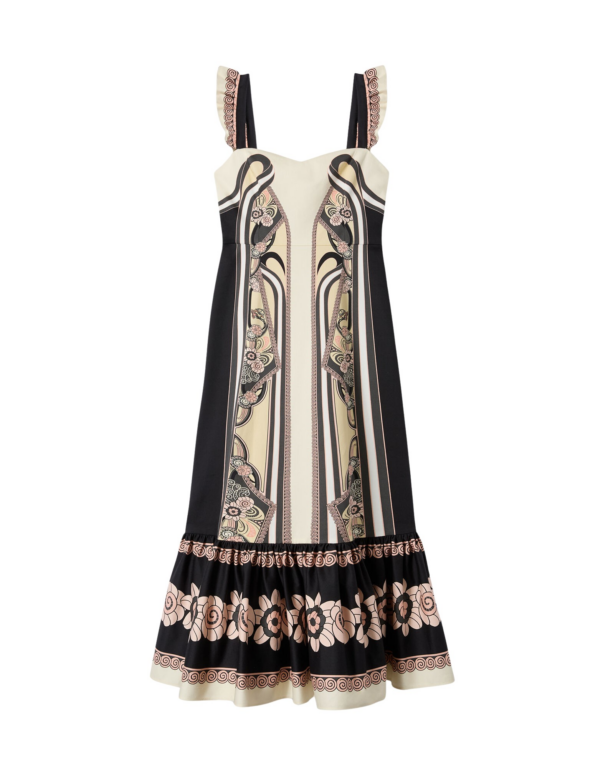 La DoubleJ Gingerbread Dress Ambrosia Placée Pale Pink in Flat Cotton Stretch - Dresses - Milanese Maximalist Fashion at Luxury Shoes 