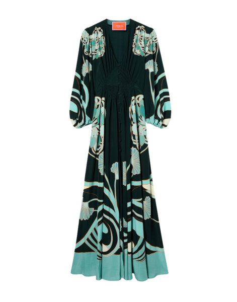 La DoubleJ Gingerbread Dress Iris Placée Ivory in Flat Cotton Stretch - Dresses - Milanese Maximalist Fashion at Luxury Shoes 