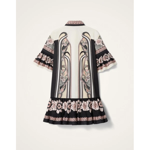 La DoubleJ Gingerbread Dress Palazzo Placée Chocolate in Flat Cotton Stretch - Dresses - Milanese Maximalist Fashion at Luxury Shoes 