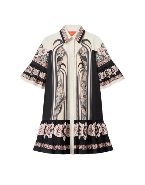 La DoubleJ Gingerbread Dress Palazzo Placée Chocolate in Flat Cotton Stretch - Dresses - Milanese Maximalist Fashion at Luxury Shoes 