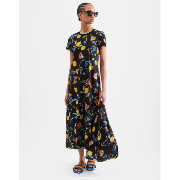 La DoubleJ Lacey Muumuu Dress Solid White Smoke in Embroidered Cotton - Dresses - Milanese Maximalist Fashion at Luxury Shoes 