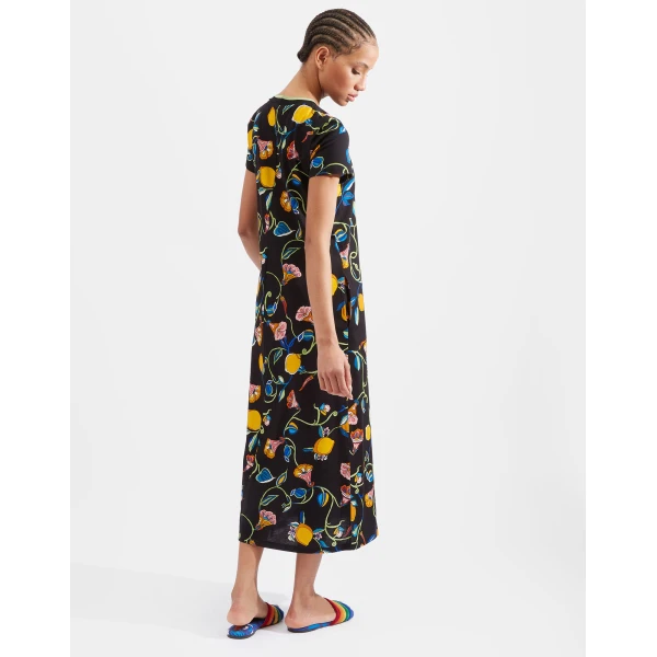 La DoubleJ Lacey Muumuu Dress Solid White Smoke in Embroidered Cotton - Dresses - Milanese Maximalist Fashion at Luxury Shoes 