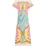 La DoubleJ Lela Dress Florette Placée Fuchsia in Interlock Jersey - Dresses - Milanese Maximalist Fashion at Luxury Shoes 
