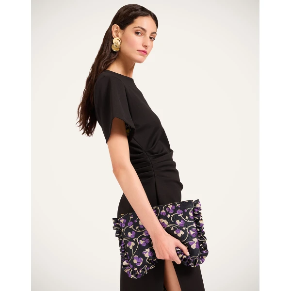 La DoubleJ Lela Dress Solid Black in Double Punto Milano - Dresses - Milanese Maximalist Fashion at Luxury Shoes 