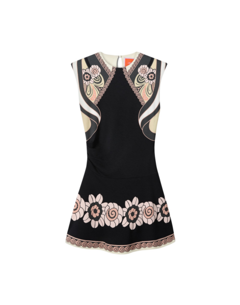 La DoubleJ Lela Mini Dress Ambrosia Placée Black in Interlock Jersey - Dresses - Milanese Maximalist Fashion at Luxury Shoes 