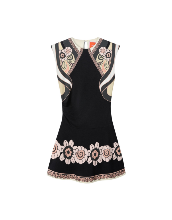 La DoubleJ Lela Mini Dress Ambrosia Placée Black in Interlock Jersey - Dresses - Milanese Maximalist Fashion at Luxury Shoes 