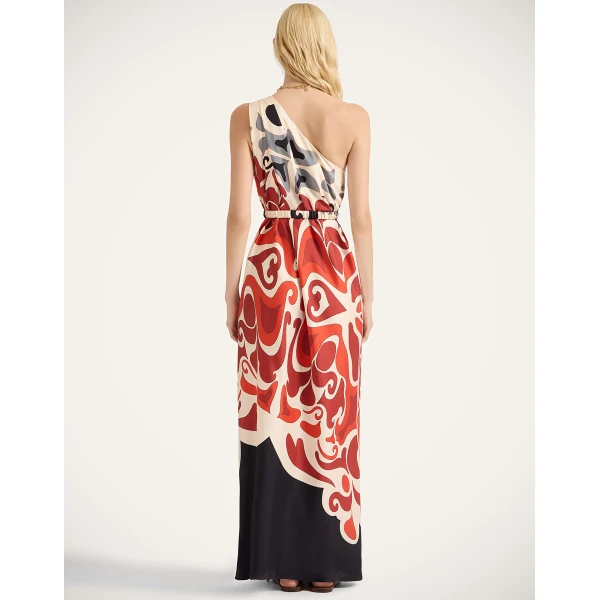 La DoubleJ Long And Sassy Dress Tangle Light Blue in Silk Twill - Dresses - Milanese Maximalist Fashion at Luxury Shoes 