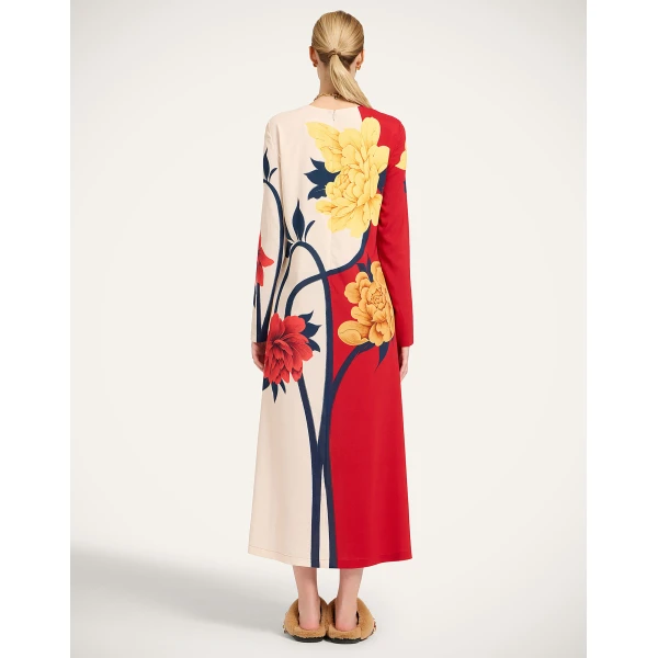 La DoubleJ Long Camerino Dress Tackle Black in Crepe De Chine Silk - Dresses - Milanese Maximalist Fashion at Luxury Shoes 