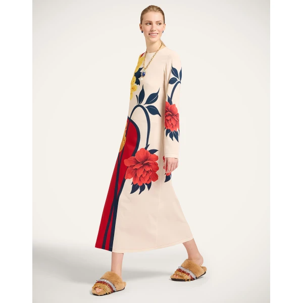 La DoubleJ Long Camerino Dress Tackle Black in Crepe De Chine Silk - Dresses - Milanese Maximalist Fashion at Luxury Shoes 