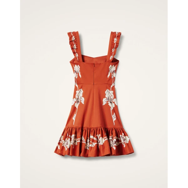 La DoubleJ Long Sleeve Swing Dress Peony Placée Light Blue in Sablé - Dresses - Milanese Maximalist Fashion at Luxury Shoes 