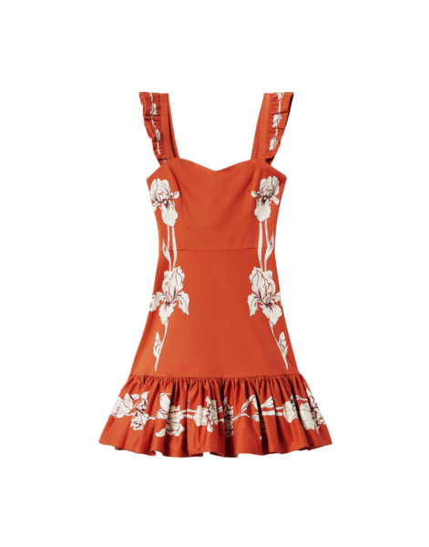 La DoubleJ Long Sleeve Swing Dress Peony Placée Light Blue in Sablé - Dresses - Milanese Maximalist Fashion at Luxury Shoes 
