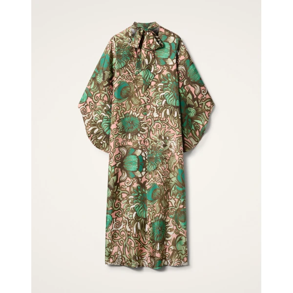 La DoubleJ Magnifico Dress Anemone Pink in Twill Silk - Dresses - Milanese Maximalist Fashion at Luxury Shoes 